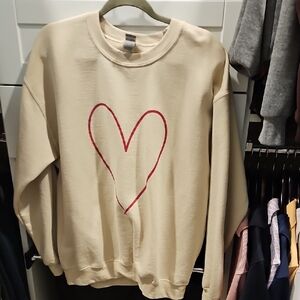 Gildan Sweatshirt with Red Heart Design